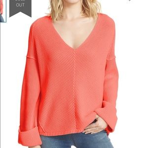 Free People La Brea V neck oversized Sweater sz S